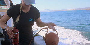 Preparing a reciever for deployment offshore of Quoin Point